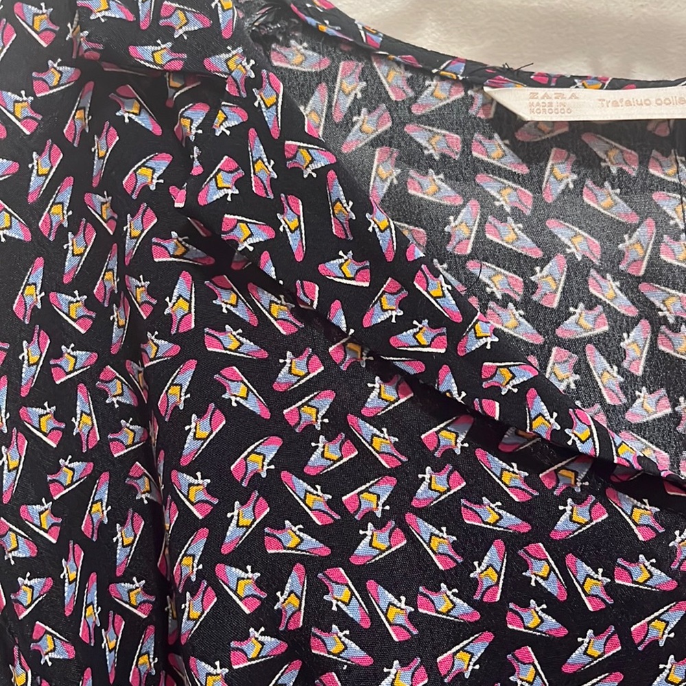 Zara blouse with sneaker design